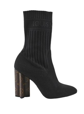 Louis Vuitton Black Heeled Ankle Boots Size 39.5
