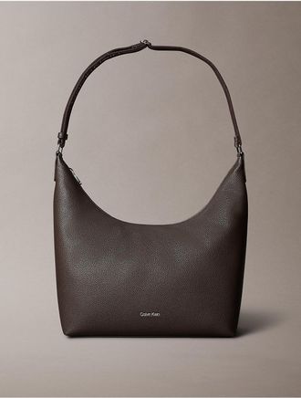 Calvin Klein Womens Logo Strap Shoulder Bag - Brown