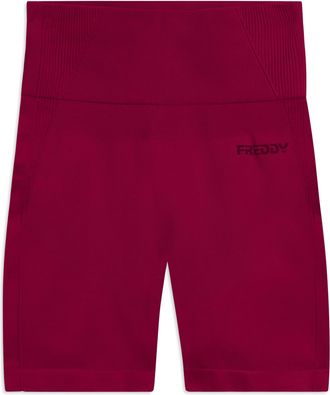Freddy Leggings Corti Seamless con Vita Alta e Inserti in Costina