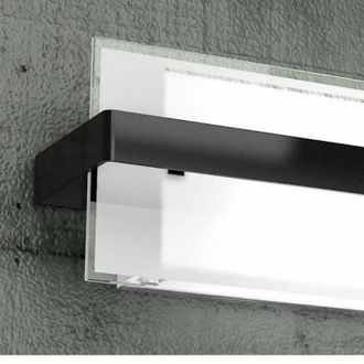 Top-Light Top-light - Applique moderno top light cross 1106 ap e27 led vetro metallo lampada parete, finitura metallo nero