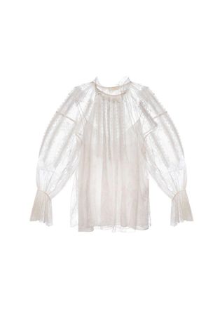 Chlo&eacute; Chantilly Lace White Blouse Size S