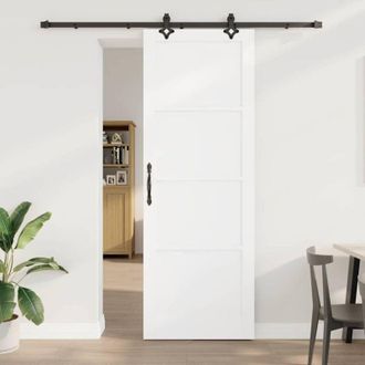 vidaXL Juego De Puerta Corredera Orkdal Blanco Y Negro 83 X 232 Cm Vidaxl