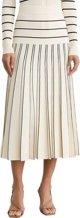 Reiss Alice Pleate Midi Skirt in Ivory/Black at Nordstrom, Size X-Large