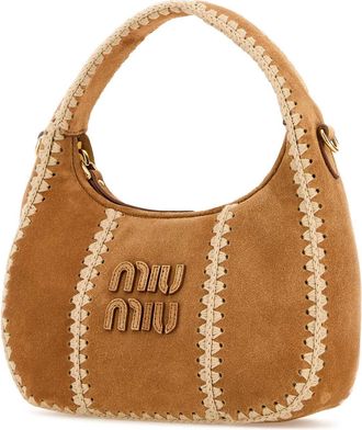 Miu Miu Womens Beige Suede Handbag Natural Vitello Borse A Mano Bag