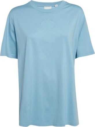 Burberry T-shirt con logo ricamato - Blu