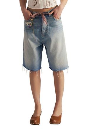 Free People Montana Raw Hem Bermuda Shorts in Cowgirl Blues at Nordstrom, Size 32