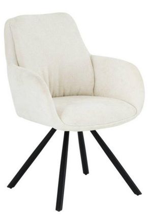 MID.YOU Mid.you Armlehnstuhl, Beige, Holz, Metall, Textil, Pappel, Sperrholz, Rundrohr, 62x88x66 cm, Esszimmer, St&uuml;hle, Polsterst&uuml;hle