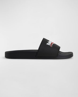 【Balenciaga】Pool ラバースライドサンダル 10mm、ベージュ バレンシアガベージュラバースライドサンダル | Balardi
