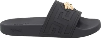 Versace Black Medusa Geometric Pattern Sandals