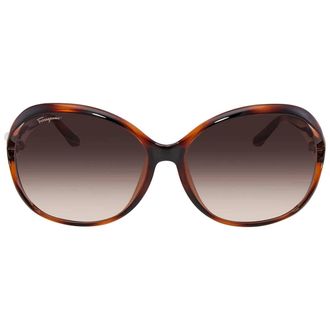 Ferragamo Brown Gradient Oval Sunglasses SF770SA 214 61