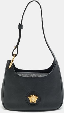 Versace La Medusa Mini Black Leather Hobo