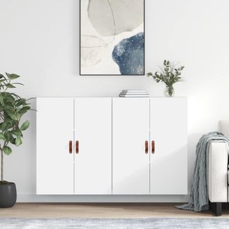 Berkfield Home Wall Mounted Cabinets 2 pcs White 69.5x34x90 cm