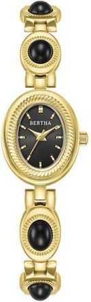 Bertha Sunglasses Rosalie Jade Stone Bracelet Watch in Black at Nordstrom