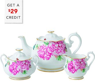 Royal Albert Miranda Kerr For Royal Albert 3Pc Teacup Saucer And Creamer Set With $29 Credit