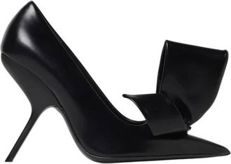 Ferragamo Erica 105 Leather Bow Stiletto Pumps, Size 6.5 C