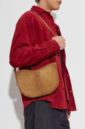 Jil Sander Suede Shoulder Bag Foro, Mens, Brown