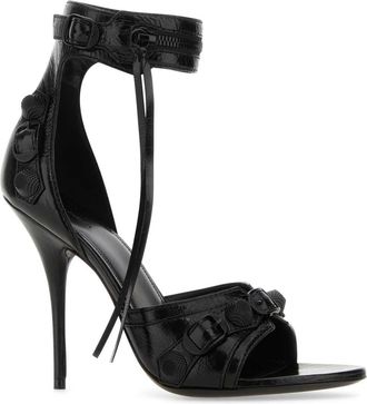 Balenciaga Womens Cagole Heel Sandal Black Domesticated Calf
