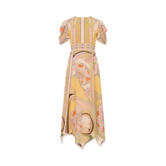 La DoubleJ Midi Dresses, female, Multicolor, Size: M Cherie Scarf Dress