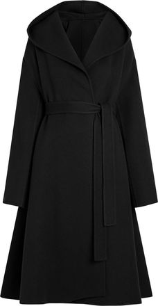 Alaia Belted Hooded Wool Wrap Coat - Black - 38 (UK10 / S)