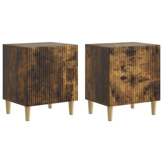 vidaXL Armario De Noche 2 Pcs Roble Ahumado 43 X 34,5 X 50 Cm Vidaxl