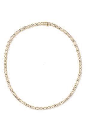 Bony Levy 18K Gold Florentine Diamond Tennis Necklace, 3.80ct in 18K Yellow Gold/diamond at Nordstrom, Size 16