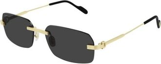 Cartier Sunglasses, male, Yellow, 58 MM, Rectangle Sunglasses
