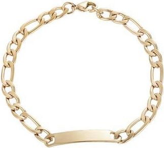 Adornia Mens 18K Gold Plated Figaro Chain ID Bracelet at Nordstrom Rack