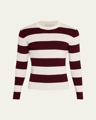 Moncler Mens Cotton Leather-Trim Straight Leg Trousers