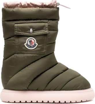 Moncler Gaia Pocket padded snow boots - women - Rubber/Fabric/Calf Leather/Fabric - 36 - Green