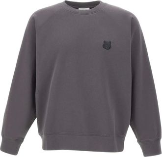 Maison Kitsuné fox-patch sweatshirt - men - Cotton - M - Grey