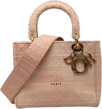 Dior Pre-owned Lady D-Lite Oblique Canvas 2way Bag - Dames - Vintage Handtas - Roze - ONE Size - Vintage