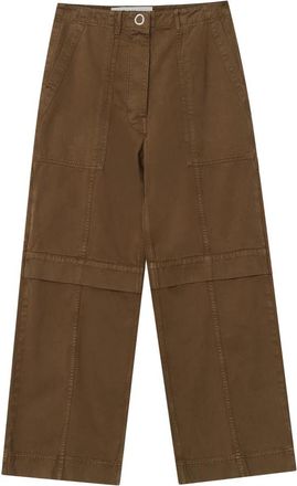 Day Birger Et Mikkelsen Canvas Twill Broek met Wijde Pijpen - Dames - Wijde Broeken - Groen - M - Katoen - Broeken