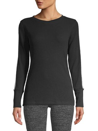 Calvin Klein Womens Performance Knit Stripe Pullover Top In Black
