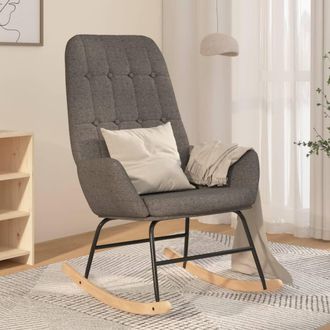 vidaXL Silla Mecedora De Tela Gris Claro Vidaxl