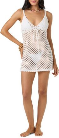 O'Neill Zoey Sheer Cotton Cover-Up Mini Sundress in White at Nordstrom, Size X-Small