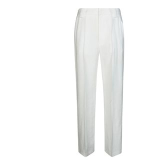 Dondup Straight Trousers, female, White, Size: M Pantalone Cucitura