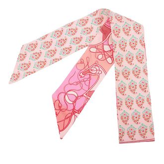 Herm&egrave;s Pre-owned Hermes Coup de Fouet Au Bloc Silk Twilly Scarf Ladies V68UNM15XZPSXK43