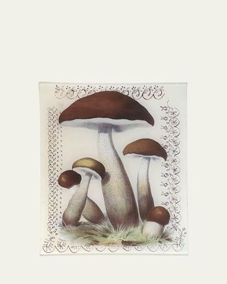 John Derian Mushroom With Lace Rectangular Tray