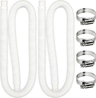 OEM 2 Mangueras De Repuesto De 1,5 M Para Piscinas Elevadas Con 4 Abrazaderas Met&aacute;licas - Manguera De Repuesto Para Filtro De Piscina