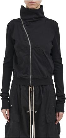 Rick Owens Felpa Mountain Sweat - Dames - Vesten met rits - Zwart - M - Katoen - Hoodies & sweatvesten