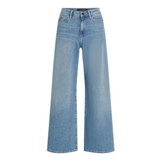 Karl Lagerfeld Jeans, Dames, Blauw, W27, Katoen, Studded Wide Jeans