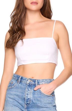 Susana Monaco Tie Back Linen Crop Camisole in Sugar at Nordstrom, Size X-Large