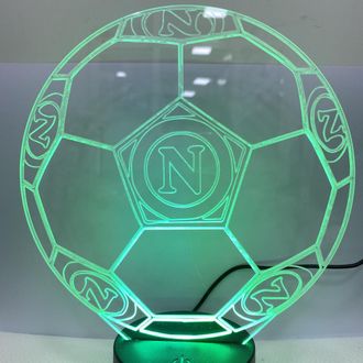 Trade Shop Trade Shop Traesio - Trade Shop - Lampada Da Tavolo A Batterie Usb Pallone Calcio Con Stemma Logo Napoli Calcio