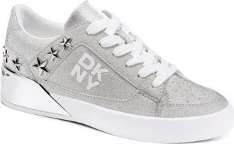 DKNY Manserra Embellished Platform Sneaker in Silver at Nordstrom, Size 9.5