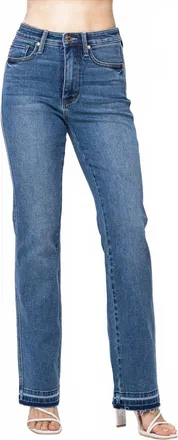 Judy Blue High Waist Control Top Release Hem Slim Boot Jean - Plus In Blue