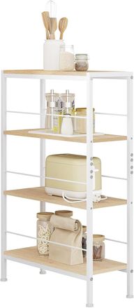 Woltu Woltu Estanter&iacute;a Ahorra Espacio Con 4 Estantes Organizadores, 50x20x78cm, Roble Claro+blanco