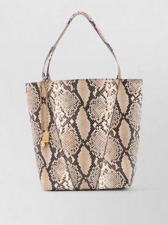 Chlo&eacute; spin shoulder bag dual handles snakeskin