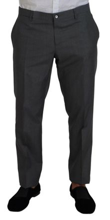 Dolce & Gabbana Mens Gray Martini 3 Piece Slim Fit Suit Wool