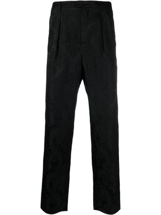 Saint Laurent Broek met paisley-print - Zwart