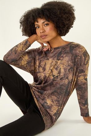 Roman Butterfly Print Snit Top